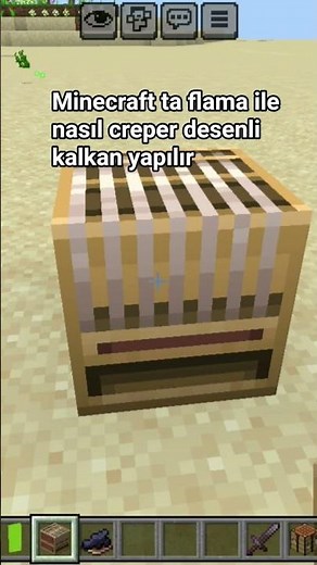 minecraft ta creper desenli kalkan nasıl yapılır