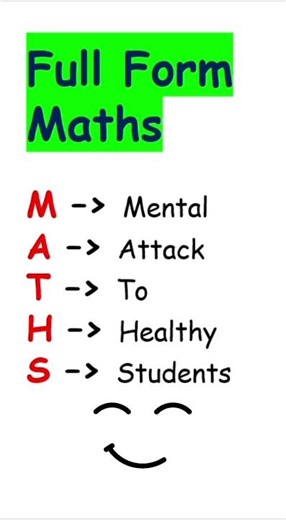 ➕ Full Form of MATHS | MATHS Ka Matlab Kya Hai? | Power of Mathematics in Daily Life 🧠📐 #education