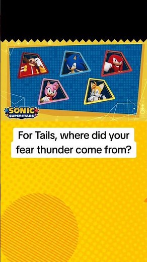 To Tails: "Where did your fear of thunder come from?" - Sonic Superstars Twitter Takeover