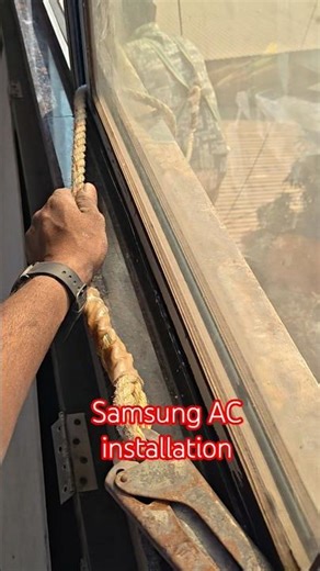 Samsung split AC installation. #new #airconditioning #smart AC