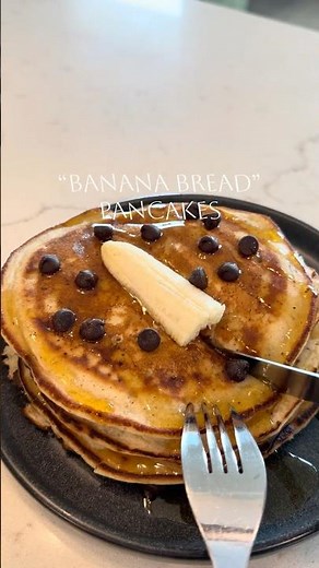 Banana Bread Pancakes | no eggs | no dairy | from scratch #plantbased #pancakes #bananabread