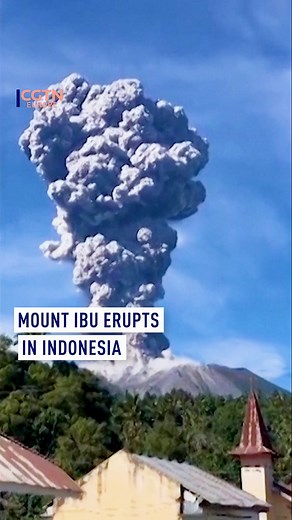 #Indonesia's Mount Ibu #volcano erupted early Monday. Ash clouds from the eruption reportedly stretched up to 5km into the air. #explore #volcanology #volcanoeruption #island #volcanic #nature | CGTNEurope