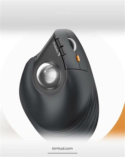 ProtoArc Vertical Wireless Trackball Mouse EM05 NL Bluetooth Ergonomic Rollerball Mouse Rechargea...