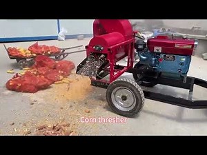 Diesel Engine Corn Threshing Machine Full Automatic Operation Demo