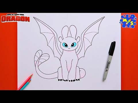 How to Draw Light Fury from How to Train Your Dragon || Easy Step-by-Step Drawing