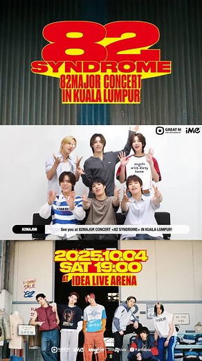 iMe Malaysia on Instagram: "𝟴𝟮𝗠𝗔𝗝𝗢𝗥 𝗖𝗢𝗡𝗖𝗘𝗥𝗧 𝗜𝗡 𝗞𝗨𝗔𝗟𝗔 𝗟𝗨𝗠𝗣𝗨𝗥 Malaysia 82DE, let’s make this night shine forever in our memories! 💫 Are you ready to meet 82MAJOR? 🎟 Grab your tickets NOW at (BOOKMYSHOW) http://ime.bigtix.io / (FANTOPIA) https://www.fantopia.io/ ! #82MAJOR #82메이저 #에이티투메이저 #82SYNDROME #82SYNDROME_in_KUALALUMPUR #iMeMY #iMeMalaysia #iMeAsia #MALAYSIA #KUALALUMPUR #IDEALIVEARENA"