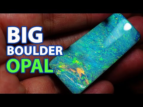 How to cut Opal. Large Queensland Boulder Opal. Full faced boulder opal