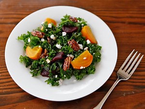 Roasted Beet Salad with Kale and Maple Balsamic