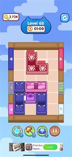 Cat Escape & Cat Away – Level 69 Walkthrough | Sliding Cat Puzzle 🐱📦