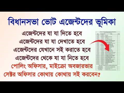 বিধানসভা ভোটে এজেন্টদের ভূমিকা, সই, MO, SO দের সই সম্বলিত হ্যান্ড নোট