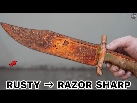 Extreme Rusty Bowie Knife Restoration — Satisfying Full Restore From Scratch!