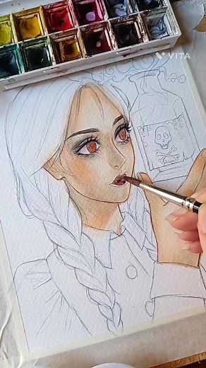 Dibujos de Merlina en Anime para Colorear y Pintar