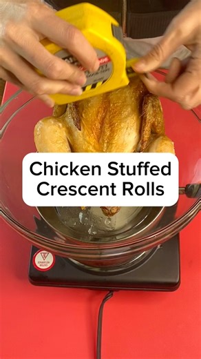 Easy chicken stuffed crescent rolls. #easydinnerideas #chickenrecipes #dinnerrecipe #RotisserieChicken #easyrecipes | Sara L
