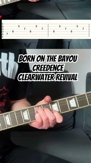 Creedence Clearwater Revival - Born on the Bayou. How to play with guitar tab! #guitar #ccr #howto