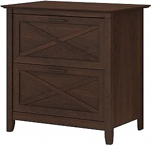 Bush Furniture Key West 2 Drawer Lateral File Cabinet in Bing Cherry, Document Storage for Home Office, Accent Chest with Drawers