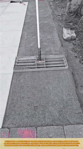 Leveling Sand Base Using a Screed Tool for Precise Paver Installation