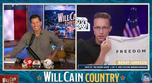 Benny Johnson reveals that Turning Point USA will be at Saturday's Oregon vs. Penn State game to give out 5,000 "FREEDOM" t-shirts