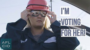 When Trump buys steel from China, he's hurting workers like Randie. That's why she's with Hillary Clinton #1uVote | AFL-CIO