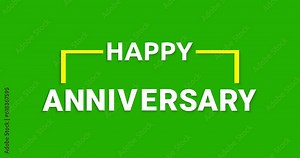 Happy Anniversary animation. Handwritten text with ink drops on the green screen alpha channel. Great for Birthday events, parties, and celebrations. Background editable