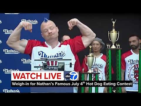LIVE | Weigh-in for 2026 Nathan's Famous Fourth of July Hot Dog Eating Contest