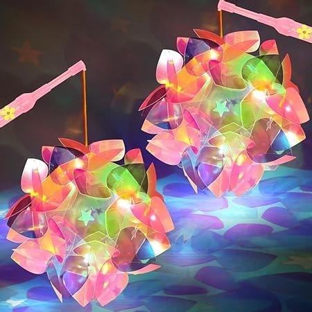 Laterne St Martin, 2 Stück Laternen Kinder Bastelset, Martinslaterne mit Laternenstab, Lampions Kinder Laterne, Laternen Selber Basteln für St Martin Halloween Weihnachten Party