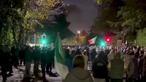 Protesters torch police car, clash with officers outside Dublin migrant shelter after alleged sex attack