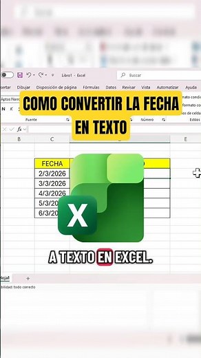 Cómo convertir la fecha en texto en Excel #youtubeshorts #excel #windows #subscribe #word