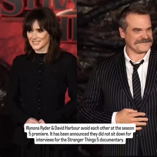 Bravotalktoomuch on Instagram: "The news coming out, they did not participate in the Stranger Things documentary threw me off. Winona Ryder & David Harbour haven't done any promos together for ST 5. At the premiere for Stranger Things 5, they never were near each other. The cast was all over Winona, but Millie was really the only one with David. Their last interview together was 10 months ago, but who knows when that was actually filmed. Winona has done some press, but they both haven't done any