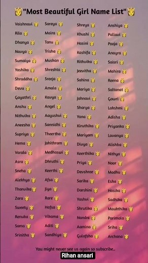 Most Beautiful Girl Name List 💖 | Cute, Unique & Trending Indian Girl Names 👑