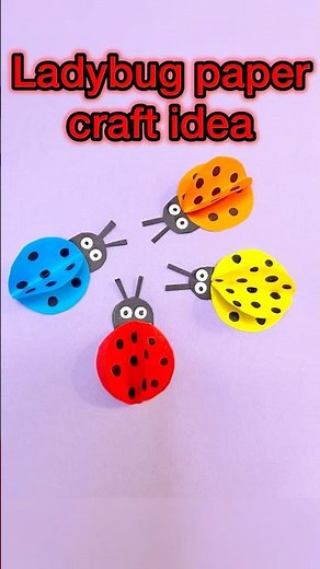 DIY 3D Paper Ladybug Craft – Easy Paper Craft for Kids 🐞✨|Fun Handmade Ladybug Tutorial 🎨 #shorts