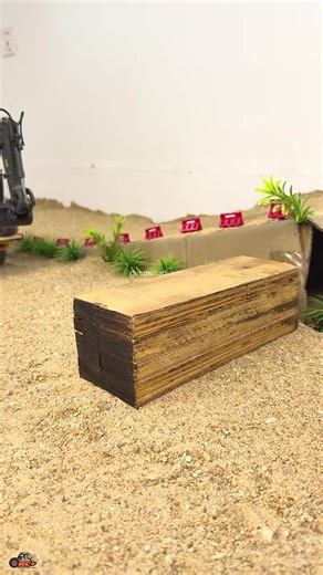 Realistic Excavator RC Bridge Obstacle Challenge