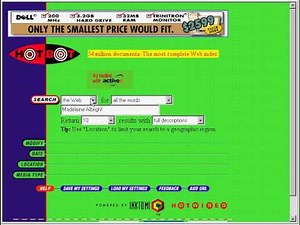 HotBot search engine in 1996