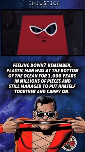 Cosmic Comic History on Instagram: "Be like Plastic Man. When life pulls you into a thousand pieces, put yourself back together and keep going."