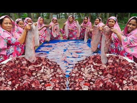 Ever Eat Beef Spleen Kosha? Cow's Tilli Vuna Recipe Cooking in Village - Beef Offal Parts Curry