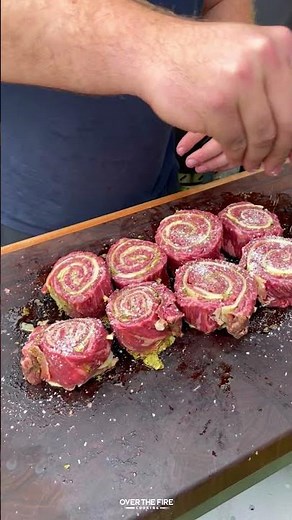 Grilled Steak Pinwheels Recipe | Over The Fire Cooking by Derek Wolf