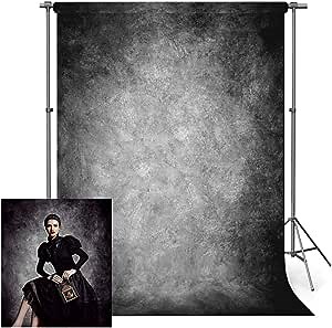 Photography Backdrop, 5x7ft Abstract Black Portrait Backdrop for Photography, Studio Props Photo Backdrop with Rod Pocket