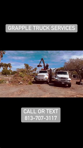 Grapple Truck Services in Tampa and Surrounding areas! Give us a call or text to schedule a booking! 🌳 | Tampa Bay Stumps Services