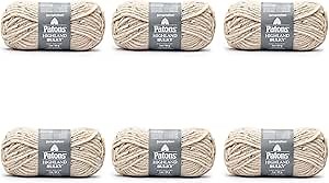 Patons Tweeds Wheat Yarn - 6 Pack of 3oz/85g - Blended Fiber - 6 Super Bulky - 71 Yards - Knitting, Crocheting & Crafts