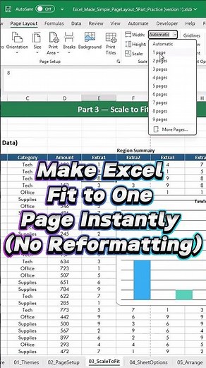 Fit Any Excel Report on 1 Page (Scale to Fit) — 2 Clicks