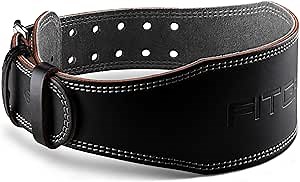 Fitgriff® Classic Weight Lifting Belt (100% Leather) for Men and Women - Gym Belt for Squats, Deadlift, Back Support