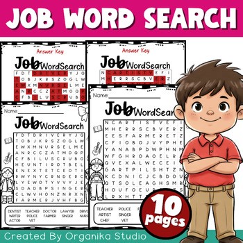 Jobs Word Search | Community Helpers Vocabulary Activity