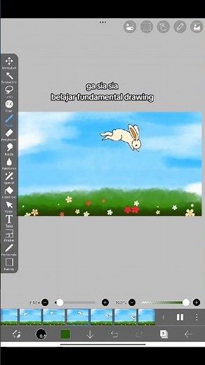 membuat animasi di ibis paint x | membuat animasi kelinci melompat