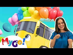Buster's And The Balloons | MyGo! Sign Language For Kids | Go Buster - Cartoons for Kids | ASL