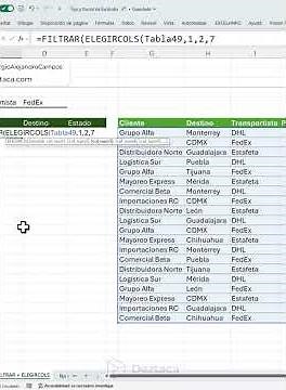 Using FILTER in Excel by choosing the columns to return with CHOOSECOLS #shorts