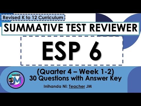 ESP 6 Quarter 4 Summative Test Reviewer Week 1-2 REVISED KTO12