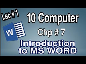 Introduction to Word Processor | Features of MS WORD | 10 class computer chapter 7