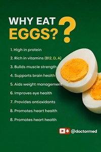 Why You Should Eat Eggs Every Day Do you know what happens to your body when you eat eggs every day? In this video, we break down the 8 surprising health benefits of eggs—from building muscle strength to improving your brain health and protecting your eyes. Why eggs are the perfect protein source The vitamins (B12, D, A) found in eggs How eggs support heart and eye health The role of eggs in weight managementWhat happens to your body when you eat eggs every day? Discover 8 science-backed health 