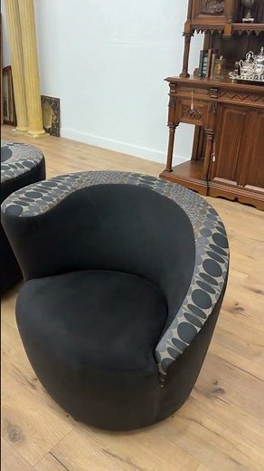 Vladimir Kagan-Inspired Nautilus Chairs | Sculptural Vintage Swivel Club Chairs