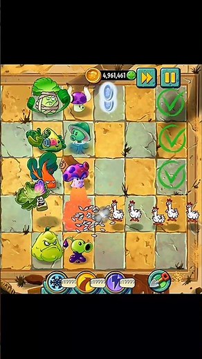 PvZ2 5 Random Pair Plants vs 30 Zombies checken #shorts #pvz #pvz2