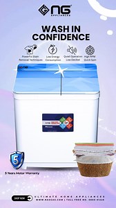 32K views · 88 reactions | ✨ NG Twin Washing + Dryer Machine ✨ Tired of laundry chaos? 狀 Now wash & dry in one smart step! Save ⏱️ time, ⚡ energy, and  space — with power, style & ease. 識 ✅ Fast Wash & Dry ✅ Sleek Design ✅ Perfect for Every Home  Upgrade your laundry game today!  #NGAppliances #WasherDryerCombo #SmartLaundry #LaundryMadeEasy #HomeEssentials #NGInnovation #TimeSaver #CleanAndDry #TwinPowerMachine | NASGAS | Facebook